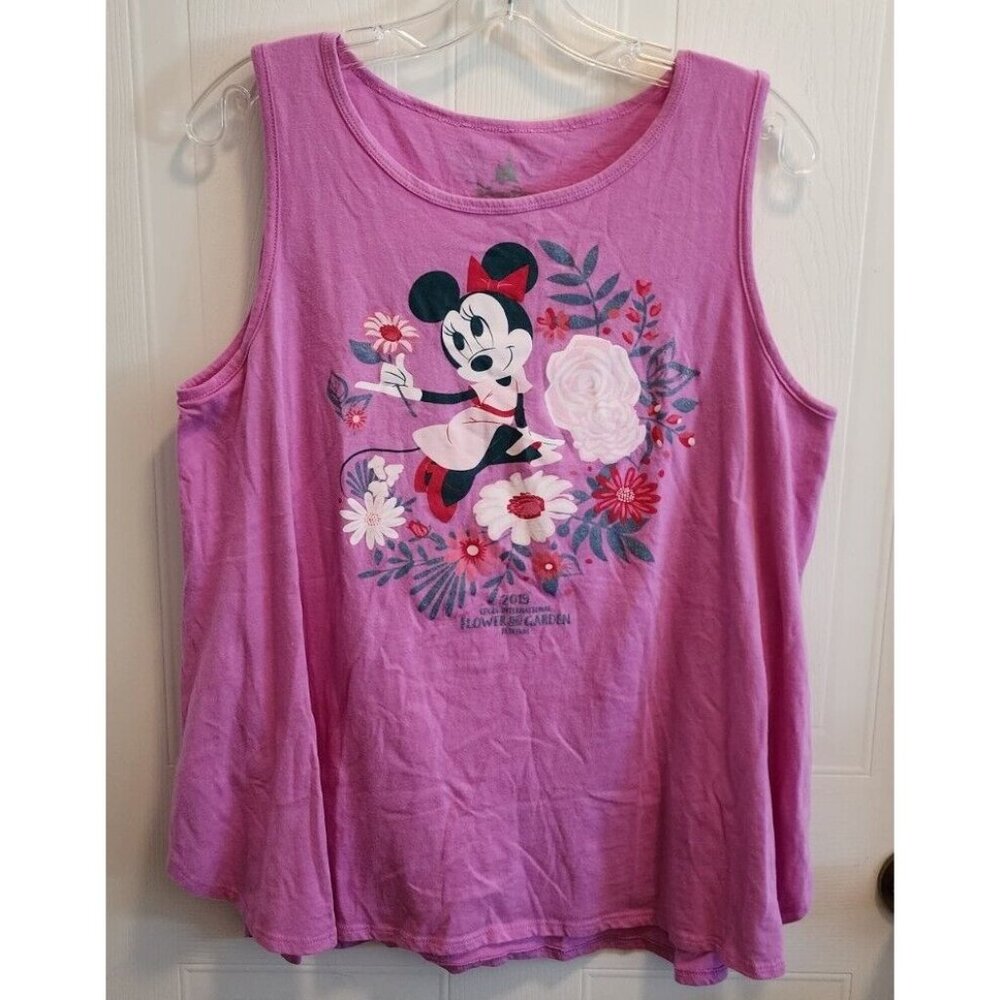 Disney WDW Epcot Flower & Garden Festival 2019 Passholder Pink Tank Top Sz L‎